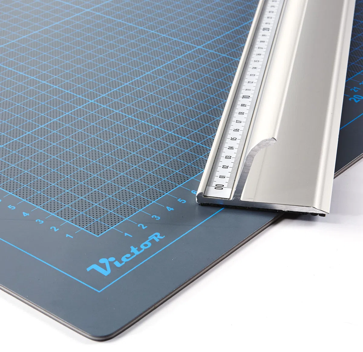 Victor regla de corte de aluminio 50 cm – modelo profesional antideslizante – regla de precisión – borde de acero – herramienta de corte