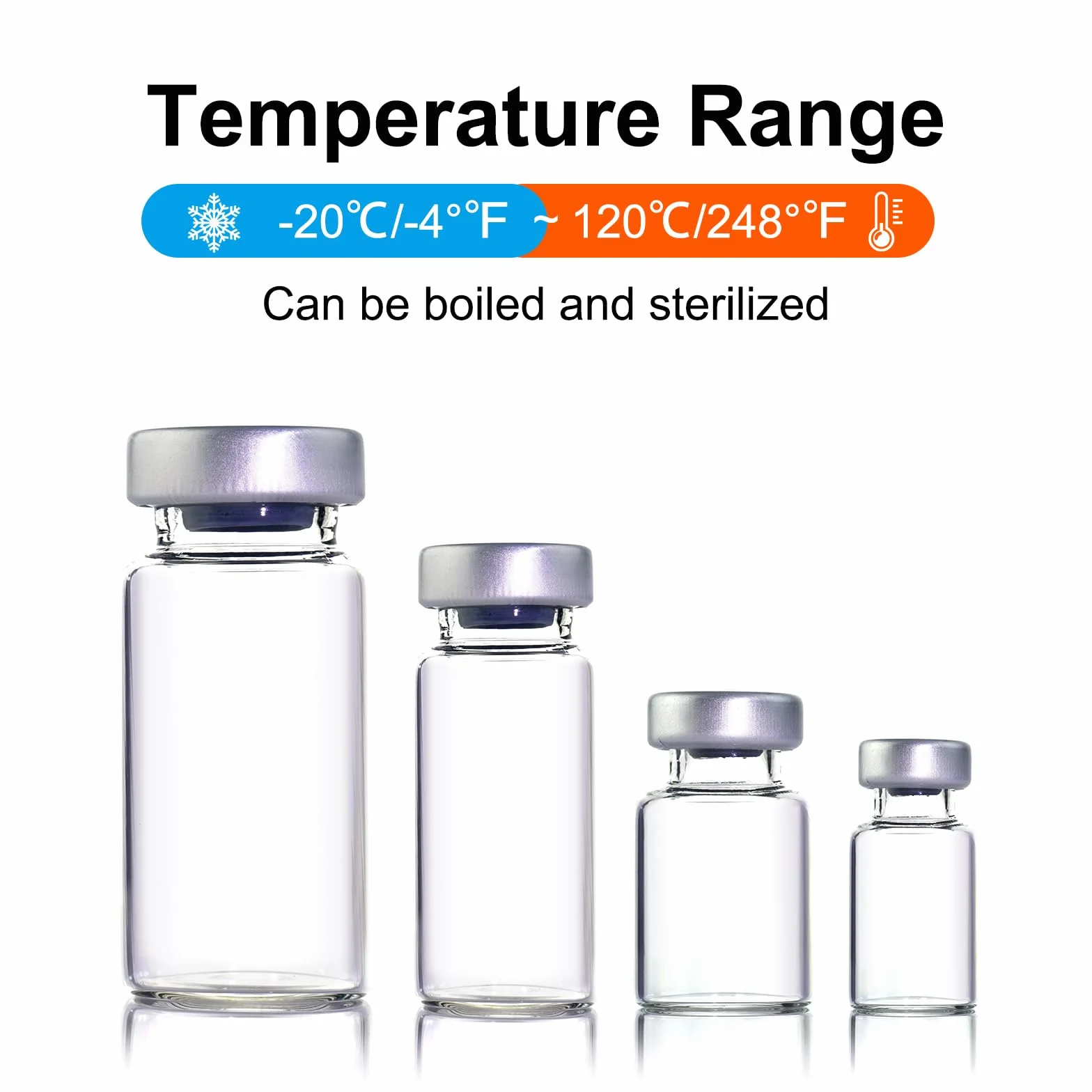 Viales de muestra sellados de vidrio transparente 10 ml 50 unidades