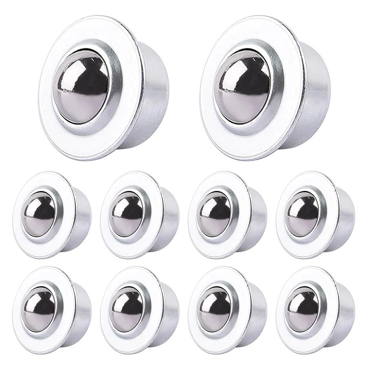 10 piezas Transferencia de bolas de acero inoxidable Ruedas de bolas universales Rodamiento Transportador Ruedas universales para muebles