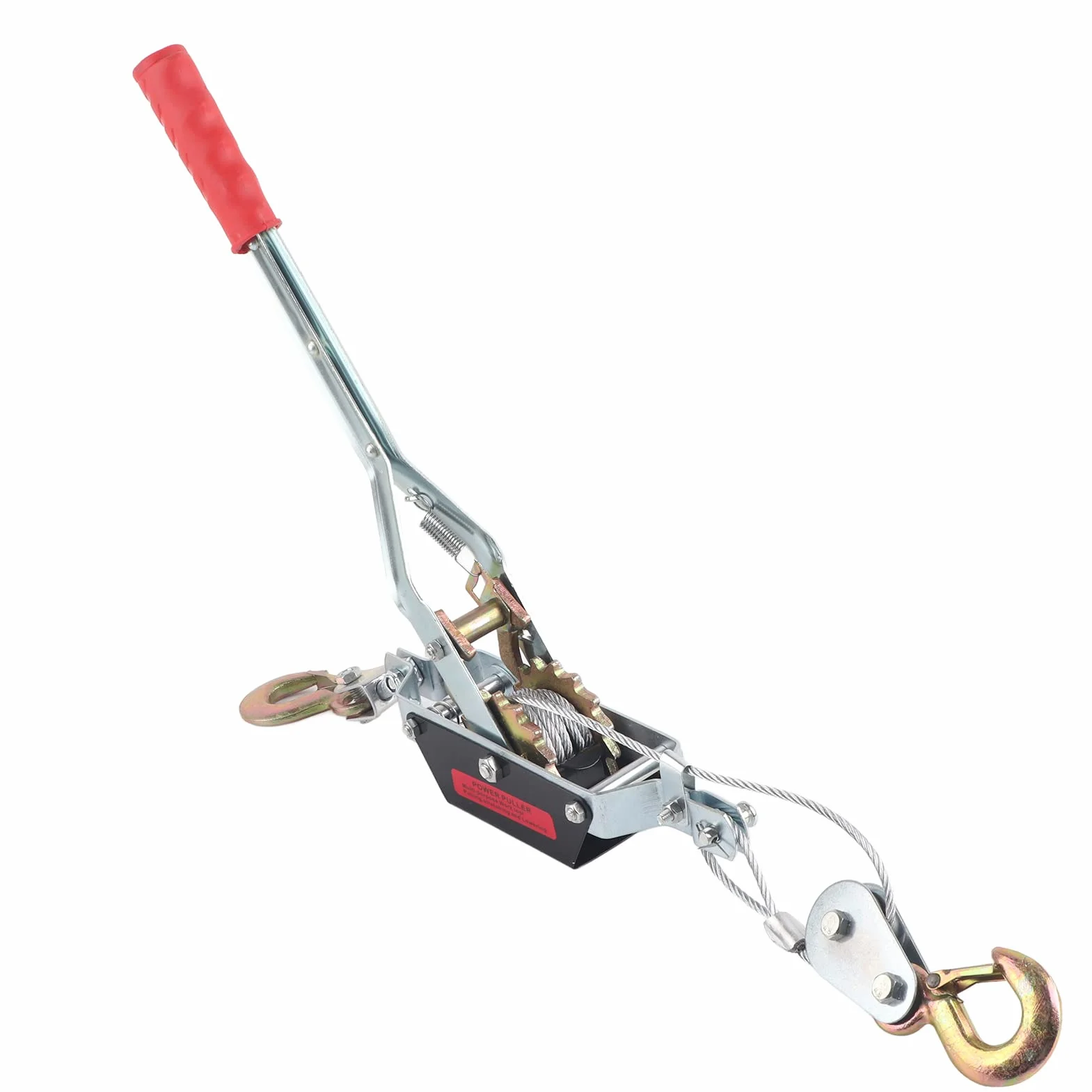 Extractor de Cable de Alimentación, Engranajes Dobles, Servicio Pesado, 2 Toneladas, con 2 Ganchos, Elevación Automotriz