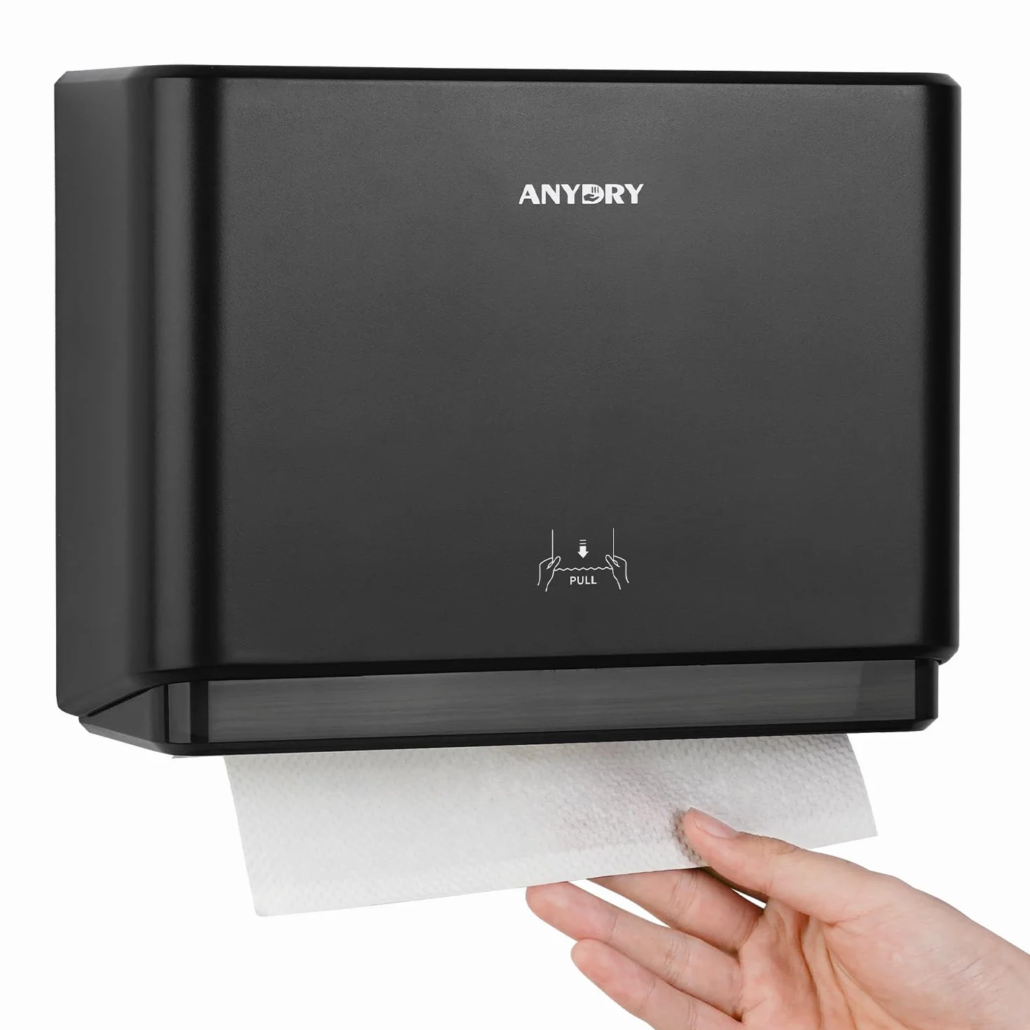 anydry 5101 Dispensador de Toallas de Mano Higiénico ABS Dispensador de Papel Toalla Comercial Montado en Pared Negro