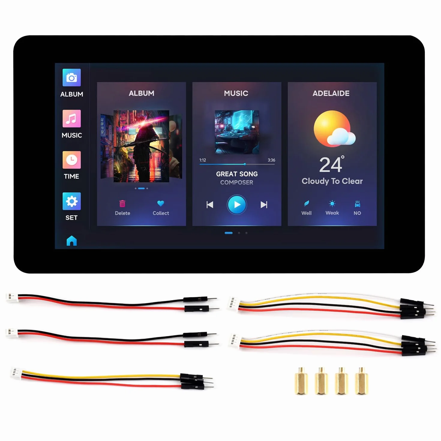 Waveshare ESP32-S3 7inch Capacitive Touch LCD Development Board, ESP32 with Display, 800×480, 5-Point Touch, Up to 240MHz Frequency, Supports WiFi & Bluetooth, for Esphome/Home Assistant Projects