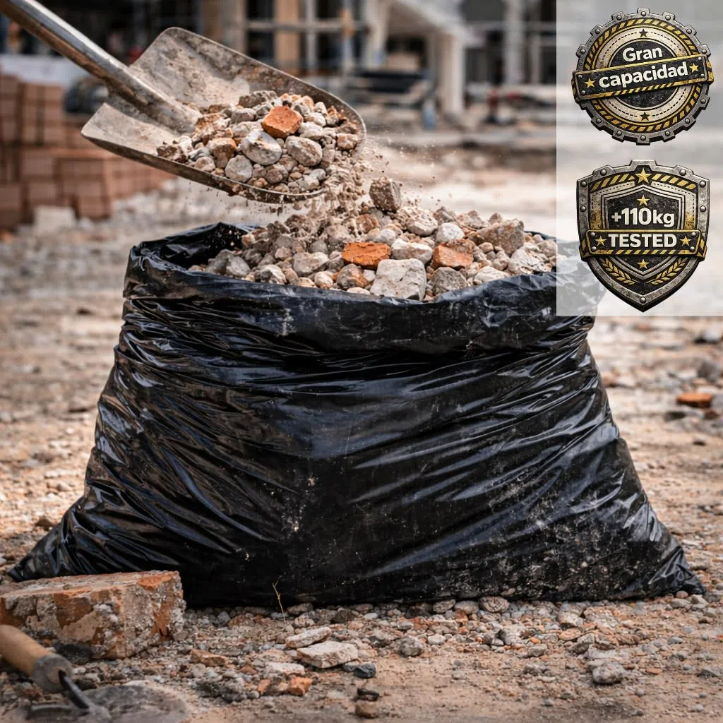 Baggifly, Bolsas de Basura 120L, 30 Bolsas Extra Resistentes, Más de 110kg, 100% reciclades, ECO Friendly, Uso Industrial, Jardín, Obra y Hostelería, Pack 3 x 10, Fabricado en España