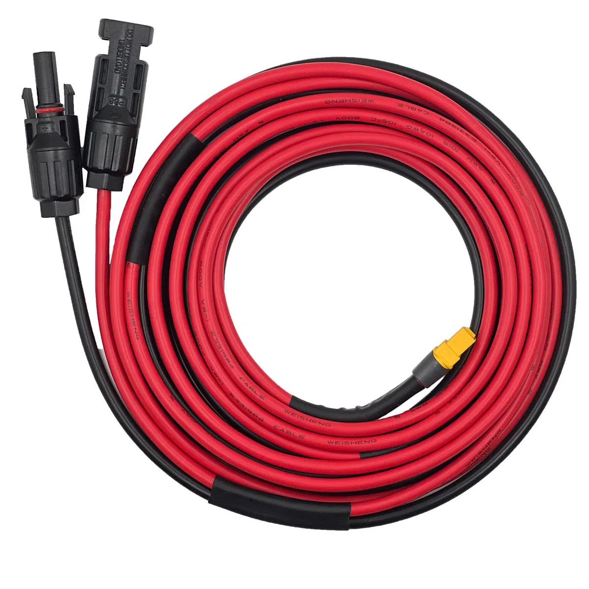 Cable solar de 3 m (XT60, 10 AWG, 6 mm2, compatible con Ecoflow, Bluetti, Anker)