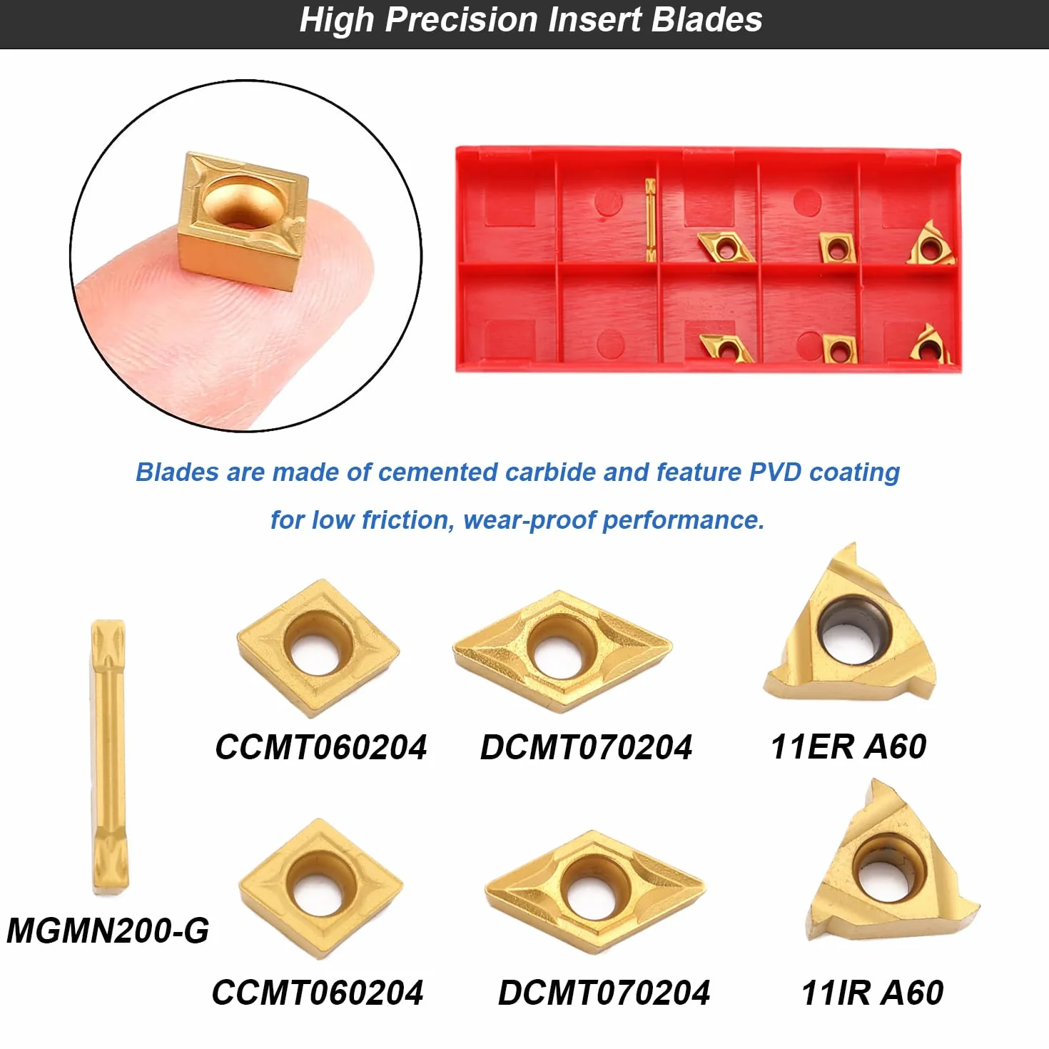 Juego de Herramientas CNC Torno 21Pcs 10mm Herramienta para Torno Metal Cuchillas Herramienta de Torneado de Torno para Tornos Inserto de Carburo Multifuncional con Cuchillas de Torno Metal y Llave