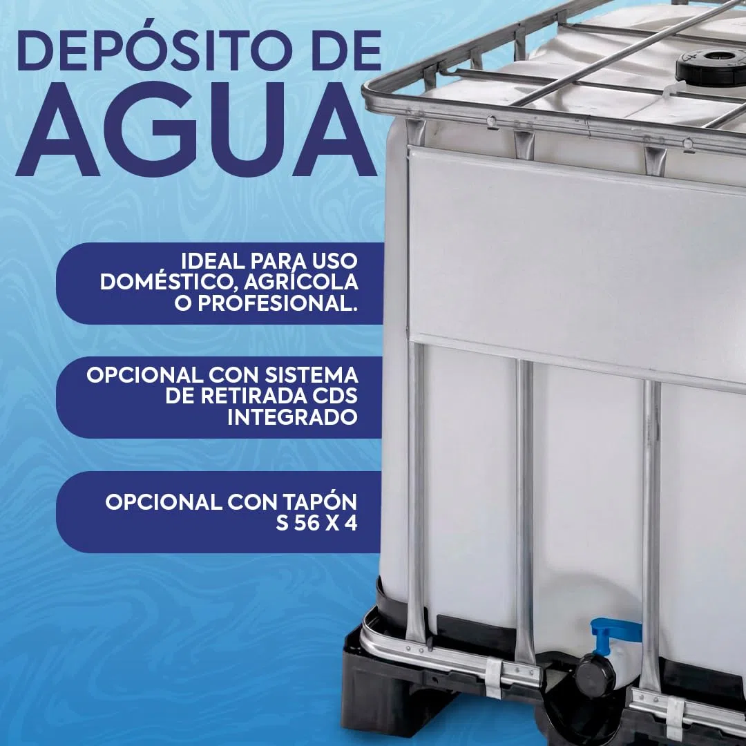 Werit Contenedor Depósito 600 litros con Palet de plástico
