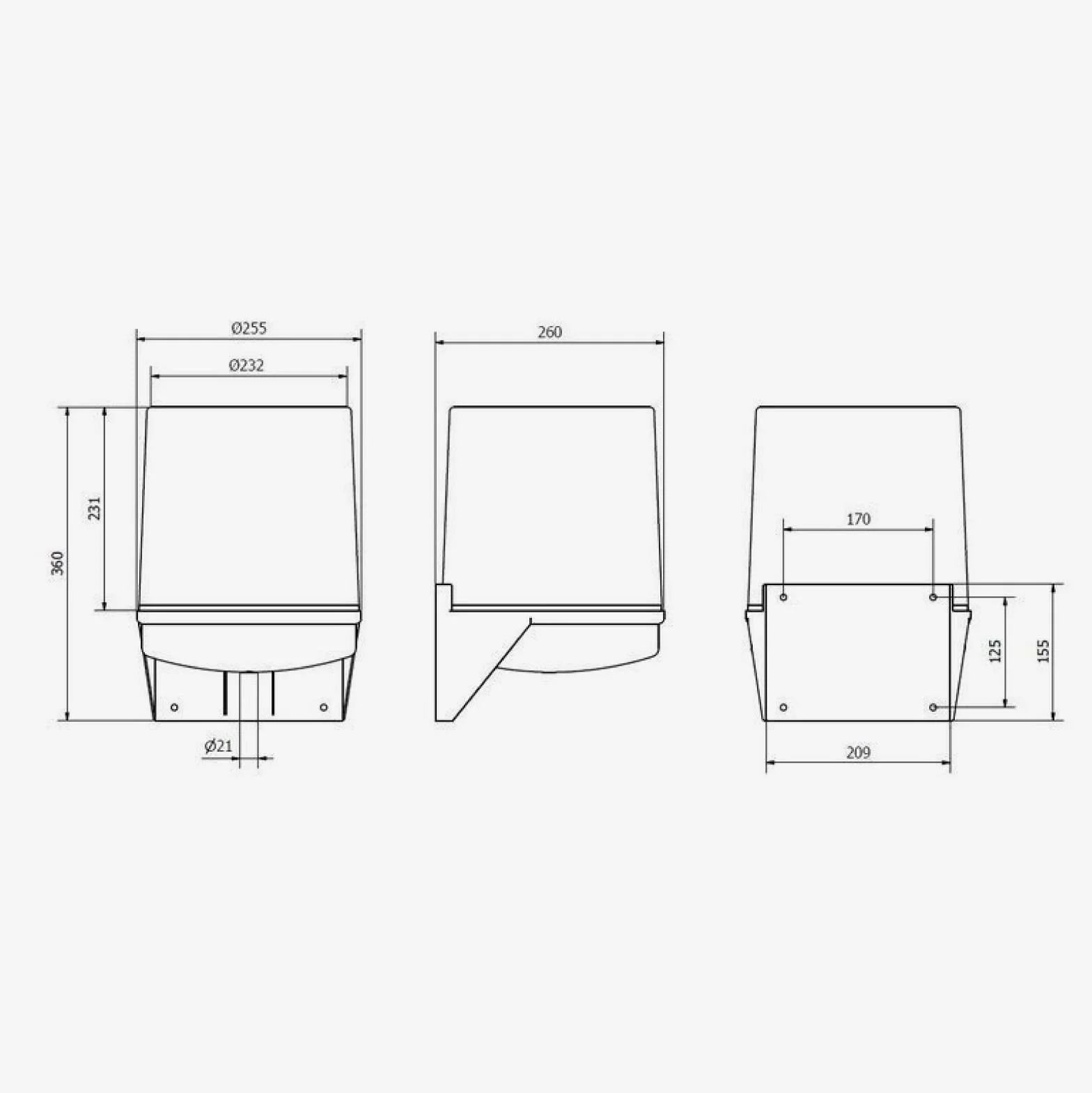 Jofel - Dispensador de Papel en Bobina hasta 205mm Mecha en Continuo, Bobina Especial para Dispensar por el Centro de la Base, Maxima Higiene, Carcasa de ABS, Clásica AG20020, Blanco