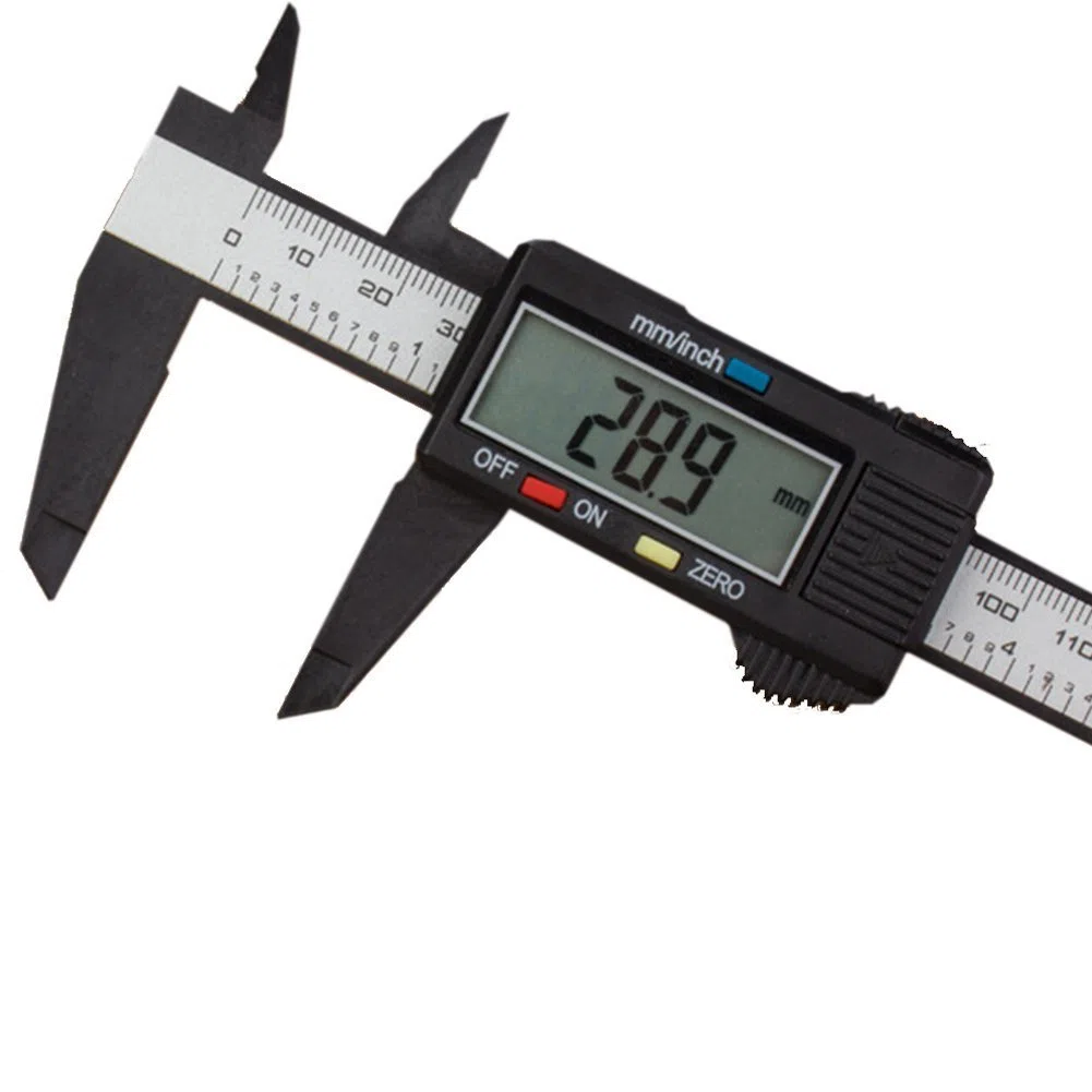 Calibrador vernier digital, de 100 - 150 mm; electrónico, medidor de plástico con pantalla de cristal líquido, micrómetro de fibra de carbón, herramienta de medición, 150mm 6inch, plástico, 1