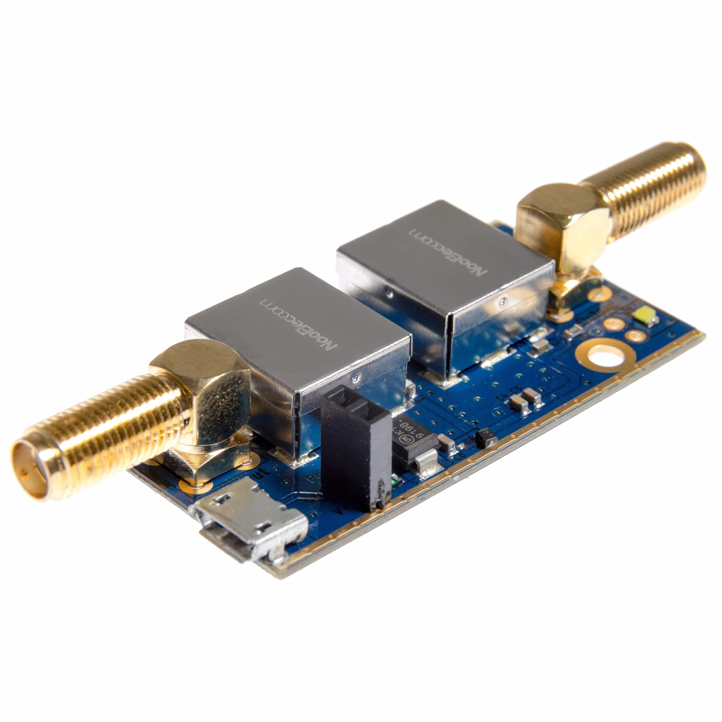 Nooelec SAWbird+ iO Barebones - Filtro SAW de Primera Calidad y Módulo LNA de Ruido Ultrabajo en Cascada para Aplicaciones de Banda L (Inmarsat AERO/STD-C). 1542MHz de Frecuencia Central