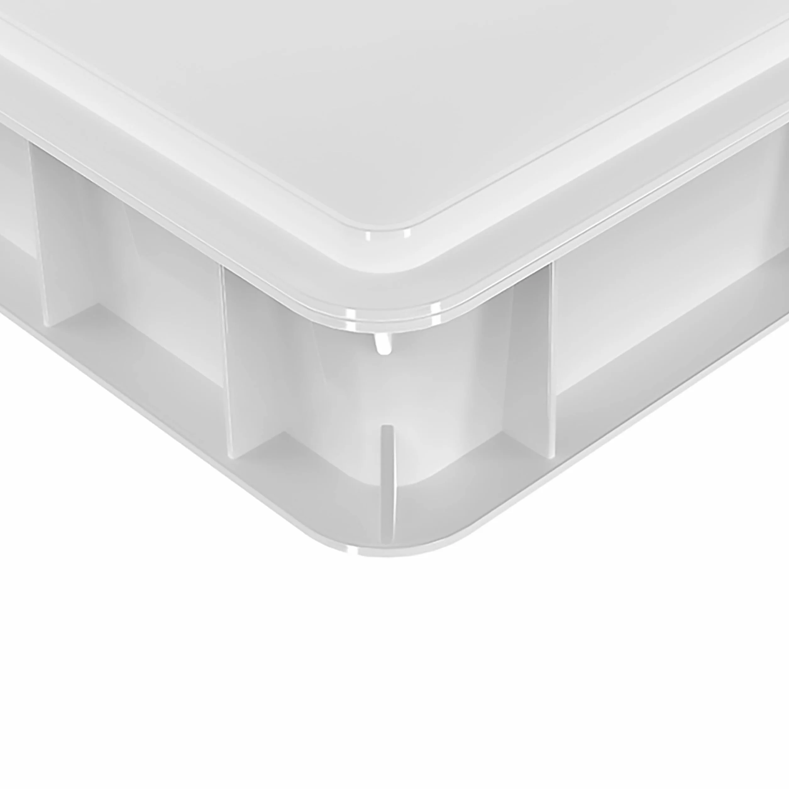 Relaxdays Caja apilable para Masa de Pizza con Tapa, espátula, 13x60x40 cm, PP, Blanca