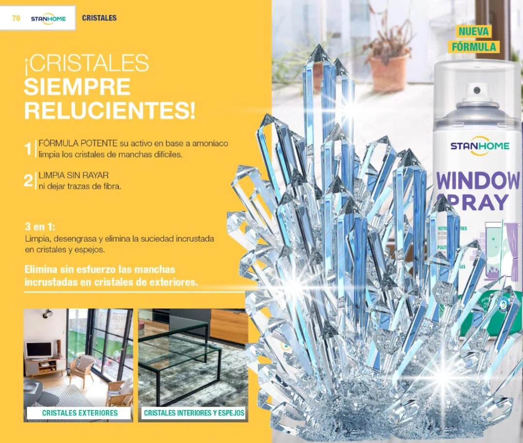 Stanhome limpiacristales Windows Spray - Multiusos para Ventanas, Espejos, Mamparas, Vidrio, Lunas - Elimina grasa y suciedad sin dejar marcas - Nuevo Formato, Fórmula Mejorada (400ml) (6)