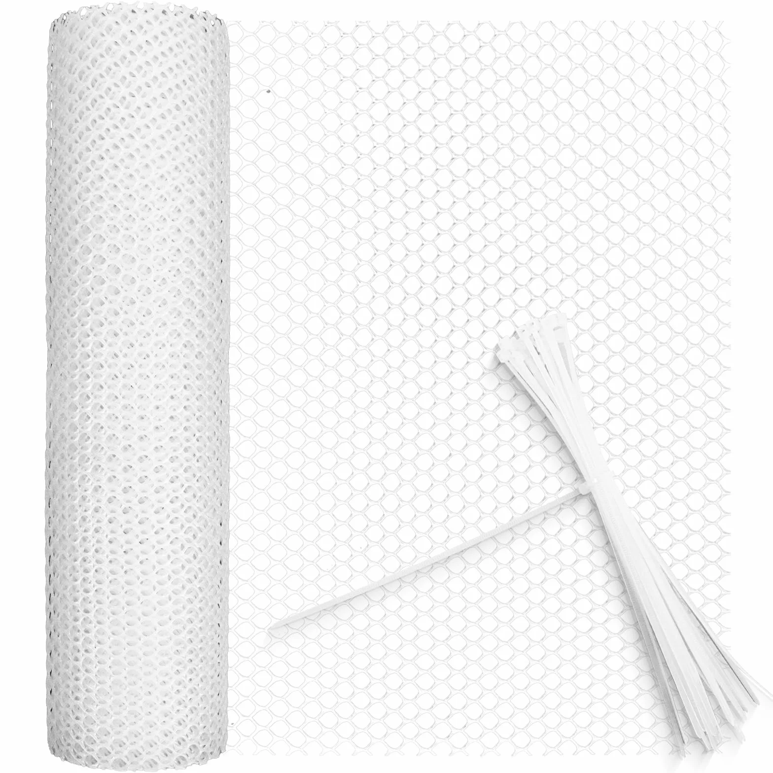 Malla gallinero plástico 8mm agujero rejilla jaula red Blanco 40cm×5m