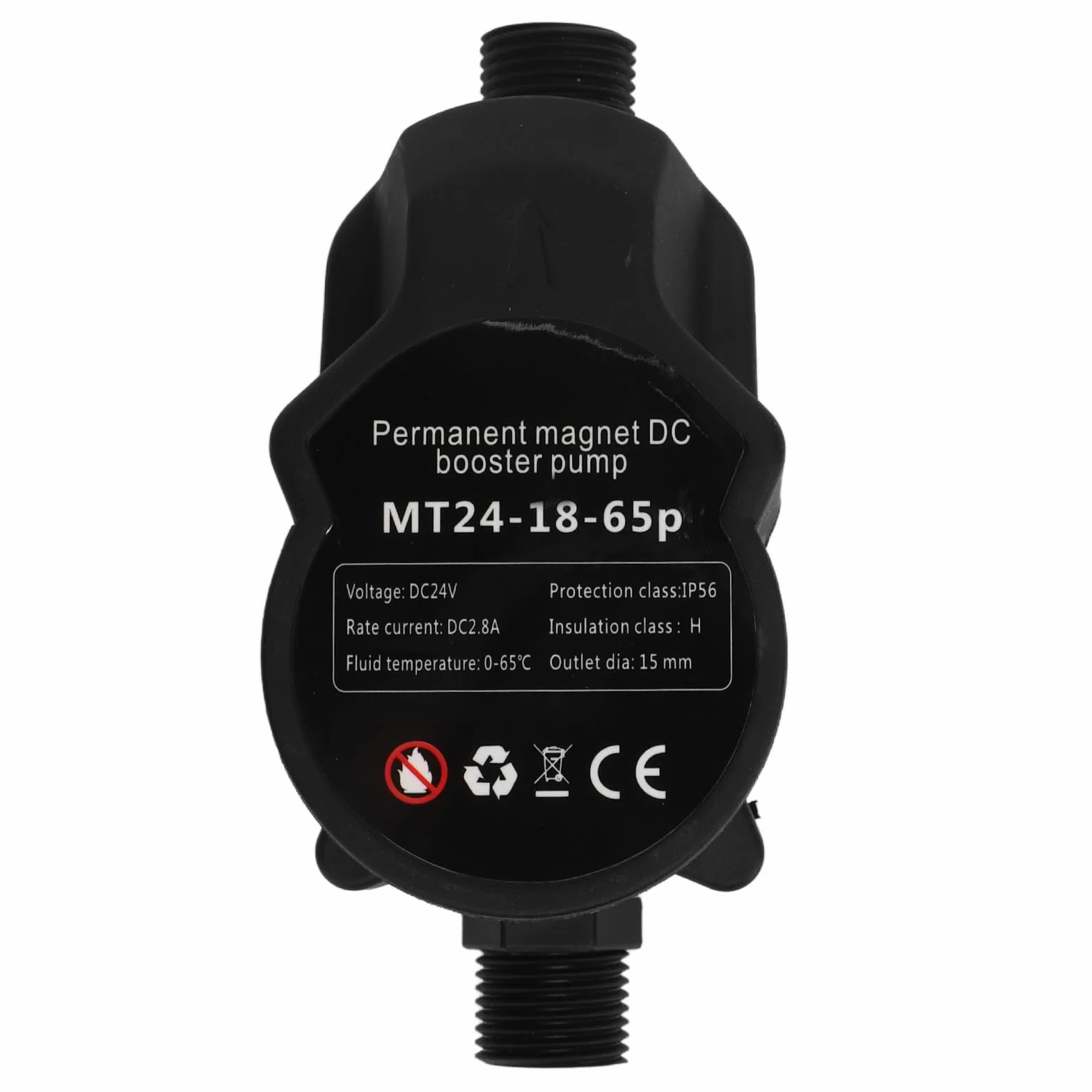 Bomba de Refuerzo de Presión de Agua Wakects, Automática, Silenciosa, Compatible con Calentadores de Agua, Negro, 24V, 15L/min, 18m, UE