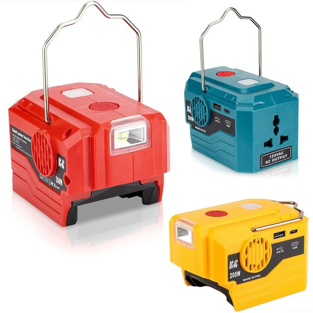 Generador inversor de 200 W para batería Bosch de 18 V adecuada para camping, teléfonos de carga y más (MT-220V)