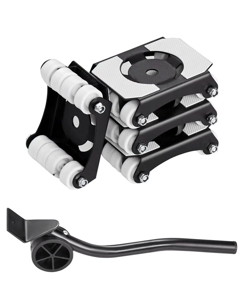 VEVOR 4 PCS Plataforma Rodante para Muebles Carga de 340 kg, Transportador de Muebles Resistente con Ruedas, Estructura de Doble Fila y Ocho Ruedas y Panel de Acero al Carbono para Mover Muebles