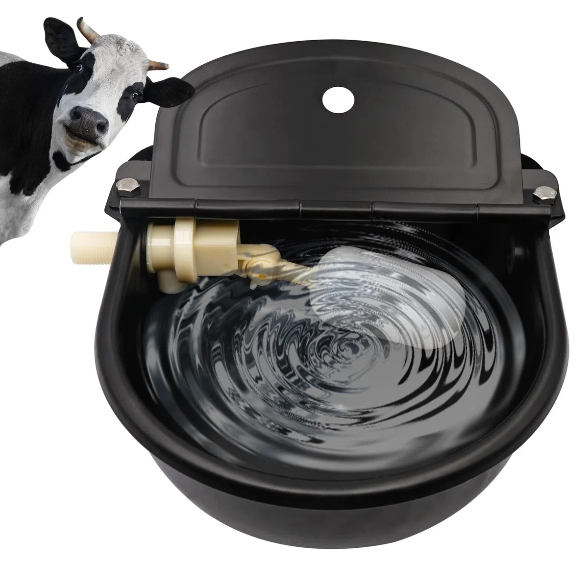 Bebedero Automático para Perros, Bebedero de Acero Inoxidable 304 para Perros, Caballos, Cabras, Cerdos y Vacas, con Válvulas de Flotador Ajustable de 1/2 Pulgada