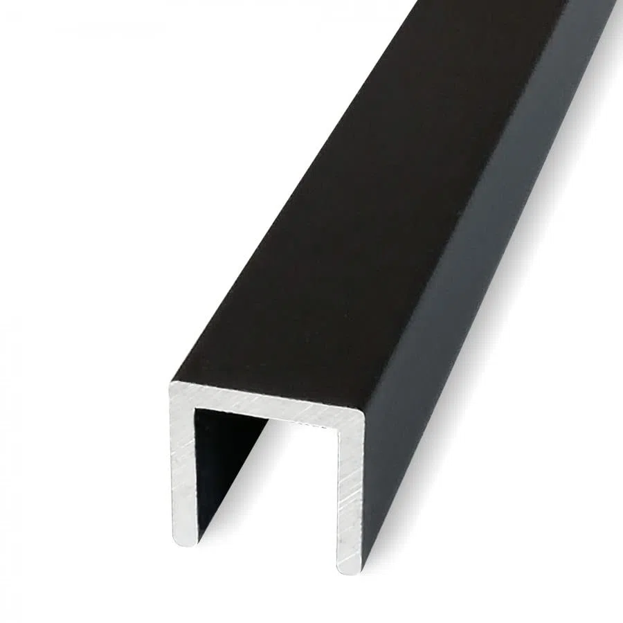 Perfiles en U de aluminio anodizado 15 x 15 x 1,5 mm. Color negro resistente y versátil para proyectos creativos de bricolaje y artesanía