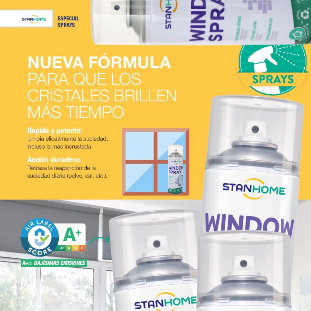 Stanhome limpiacristales Windows Spray - Multiusos para Ventanas, Espejos, Mamparas, Vidrio, Lunas - Elimina grasa y suciedad sin dejar marcas - Nuevo Formato, Fórmula Mejorada (400ml) (6)
