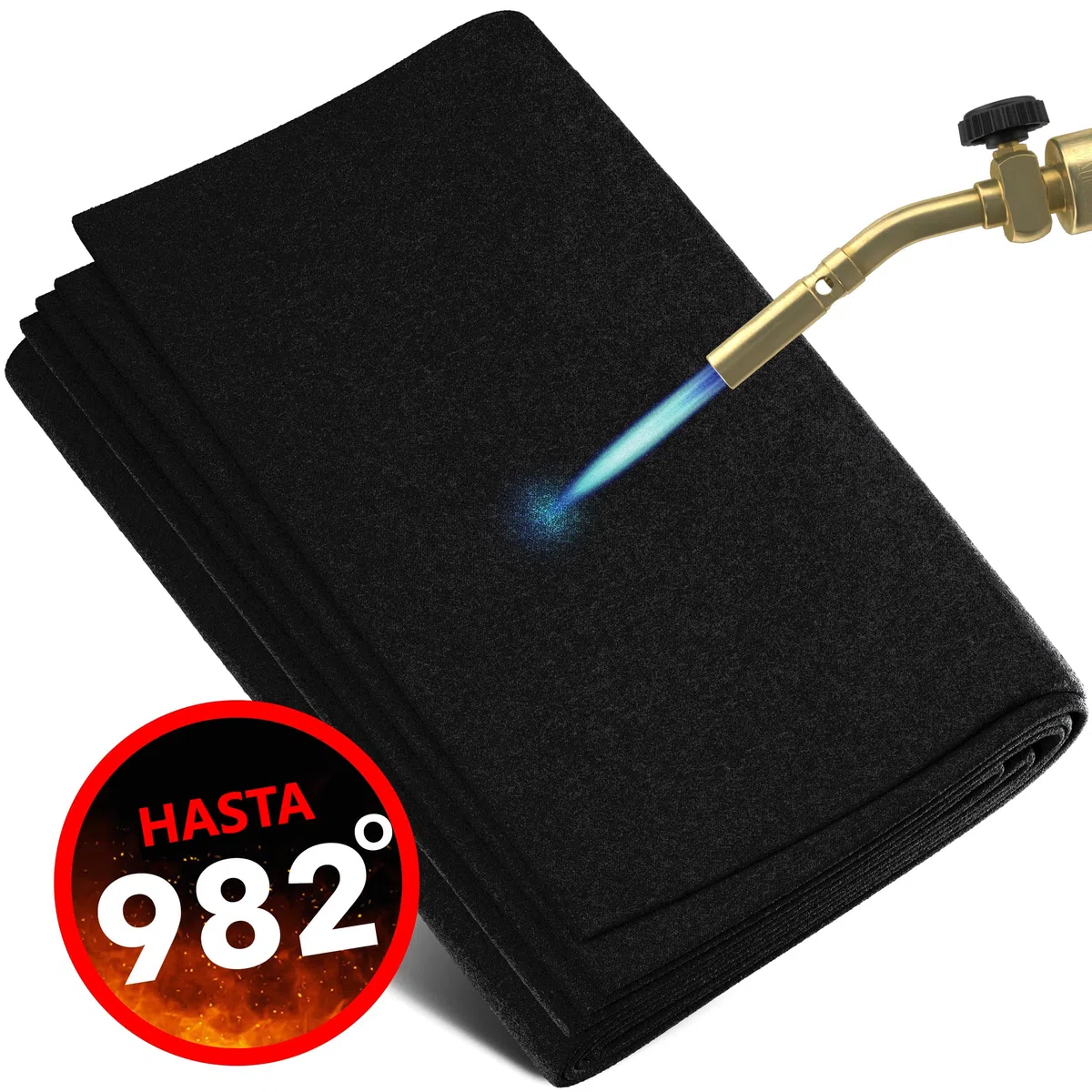 EVOCAMP Base ignífuga 60x60 cm - Alfombra de protección térmica resistente al calor hasta 982 °C - Alfombrilla de soldadura, alfombra ignífuga para una protección contra incendios segura
