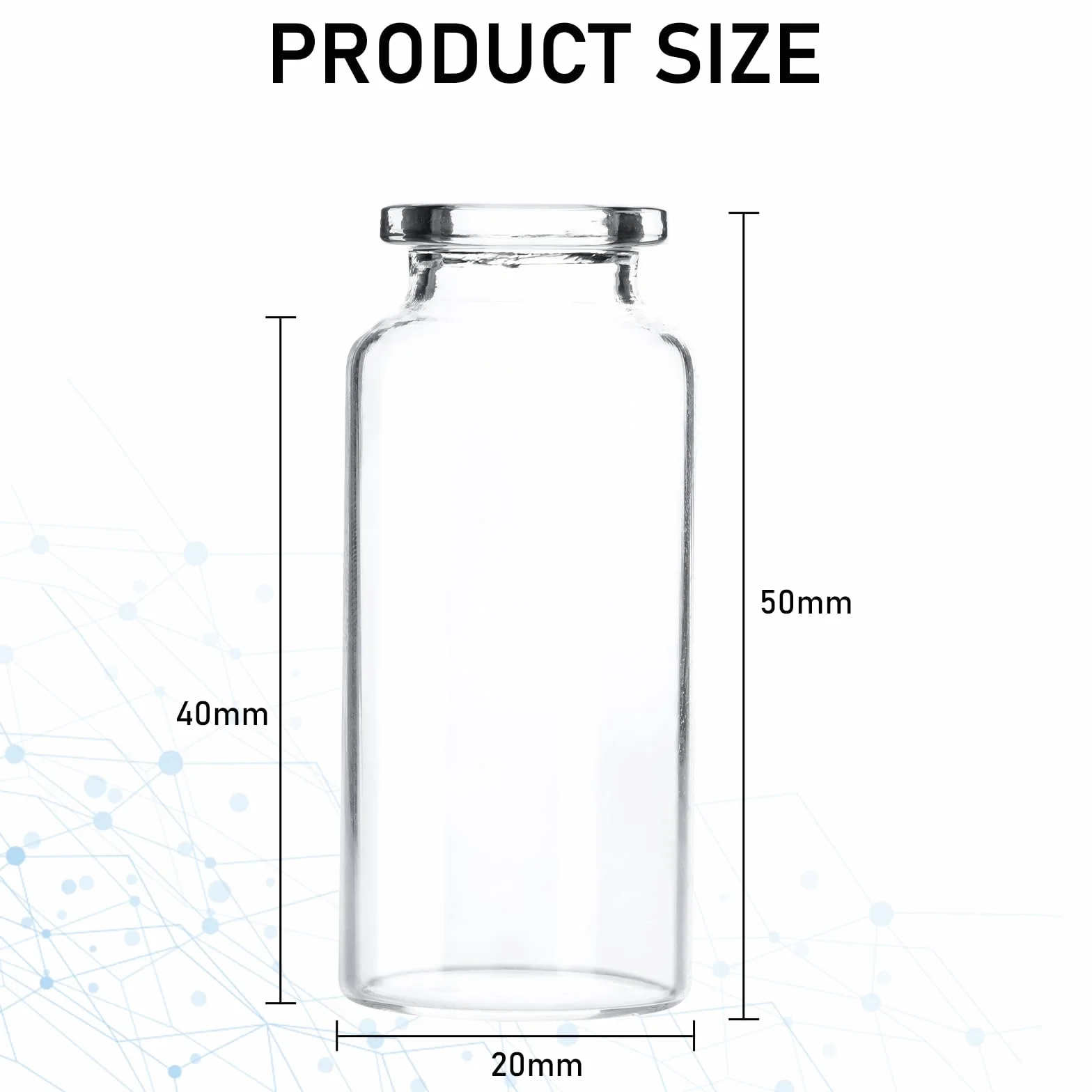 Viales de muestra sellados de vidrio transparente 10 ml 50 unidades