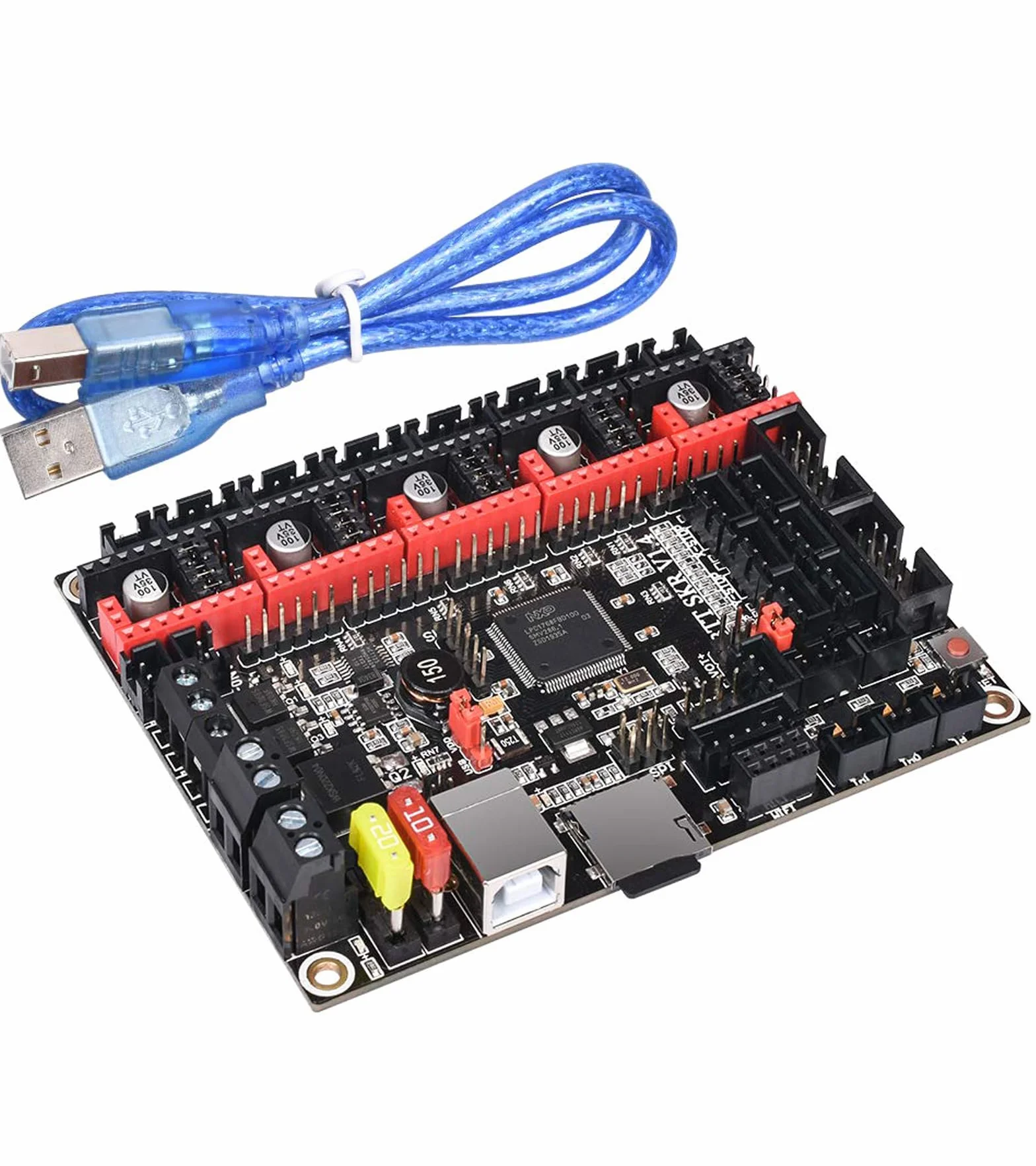 BIQU DIRECT Impresora 3D Parte SKR V1.4 Tablero de control de 32 bits Smoothieboard y Marlin Open Source SKR V1.3 Soporte de actualización TMC2209/TMC2208/TMC2130/A4988/8825/Drivers (SKR V1.4)