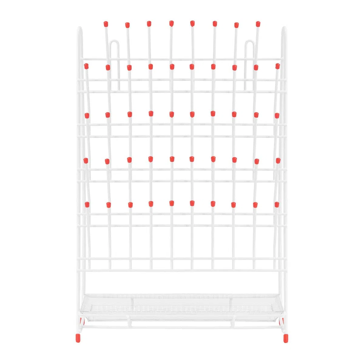 Steinberg Systems Escurridor de Laboratorio Equipamiento Profesional SBS-LA-32 (48 colgadores, Bandeja recogegotas: 0,52 l, Estructura: Acero Recubierto de PVC)