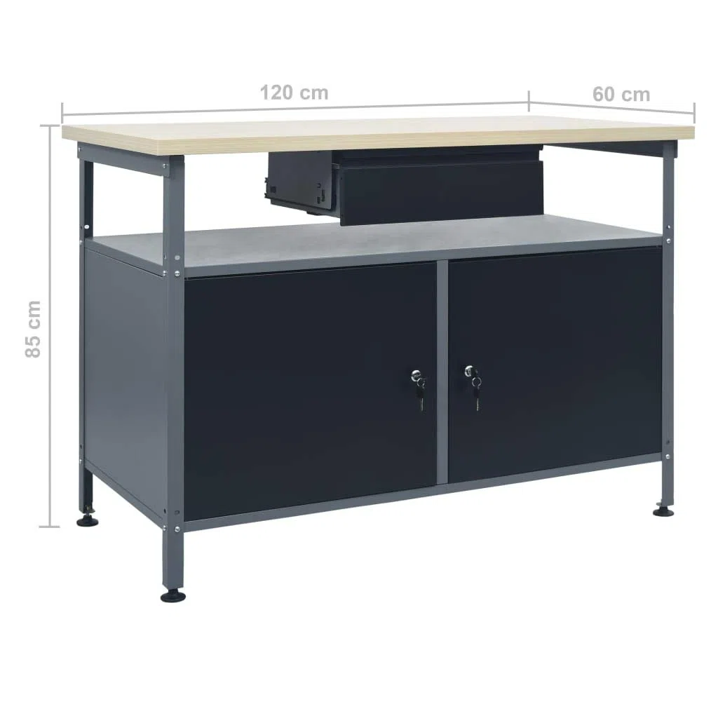Mobili Banco de trabajo con 3 paneles de pared, banco de trabajo para garaje taller O1 decoración de muebles dormitorio