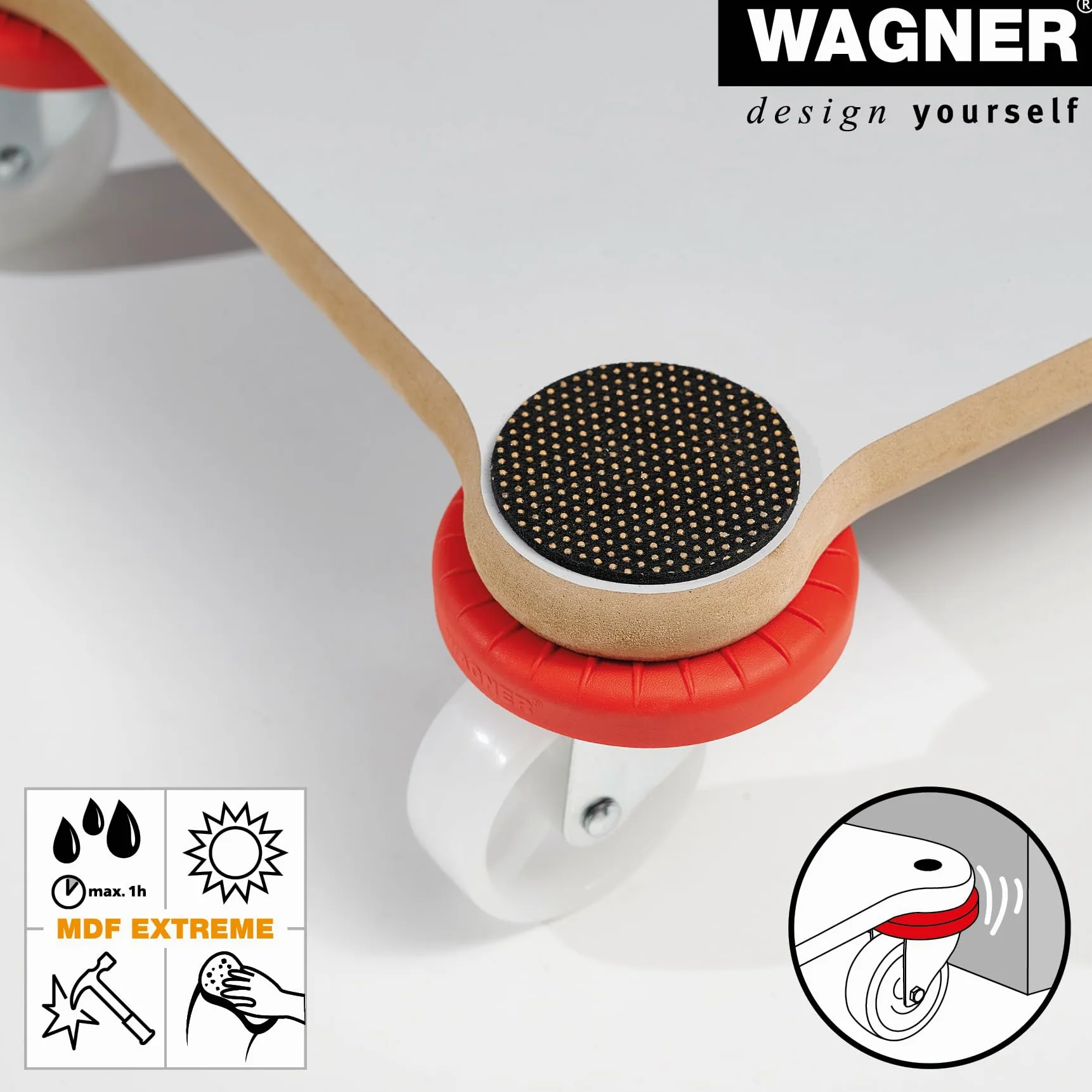Wagner Plataforma de Carga MM 1363-52 x 32 cm, Antideslizante, Revestimiento Especial, 200 kg de Carga Máxima, Fácil de Limpiar, Protege la Pared y es Robusto - 20136301