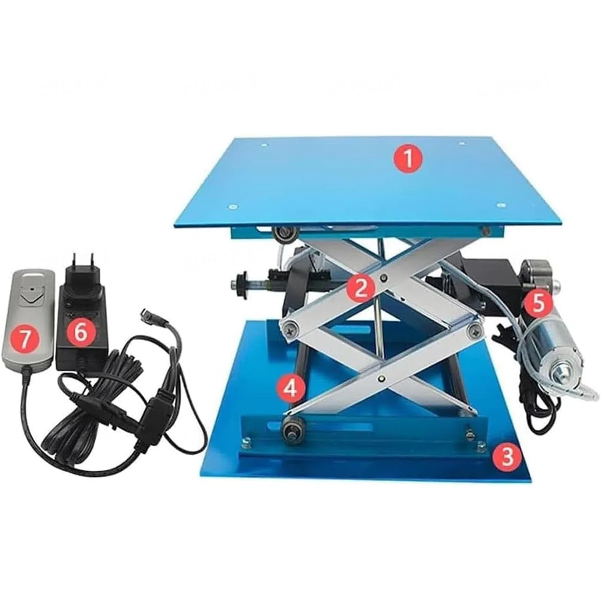 Plataforma de elevación eléctrica, elevación de laboratorio de óxido de aluminio de 250 x 250 mm, capacidad de carga de 30 kg, altura ajustable de 90 a 365 mm, para laboratorios escolares y uso