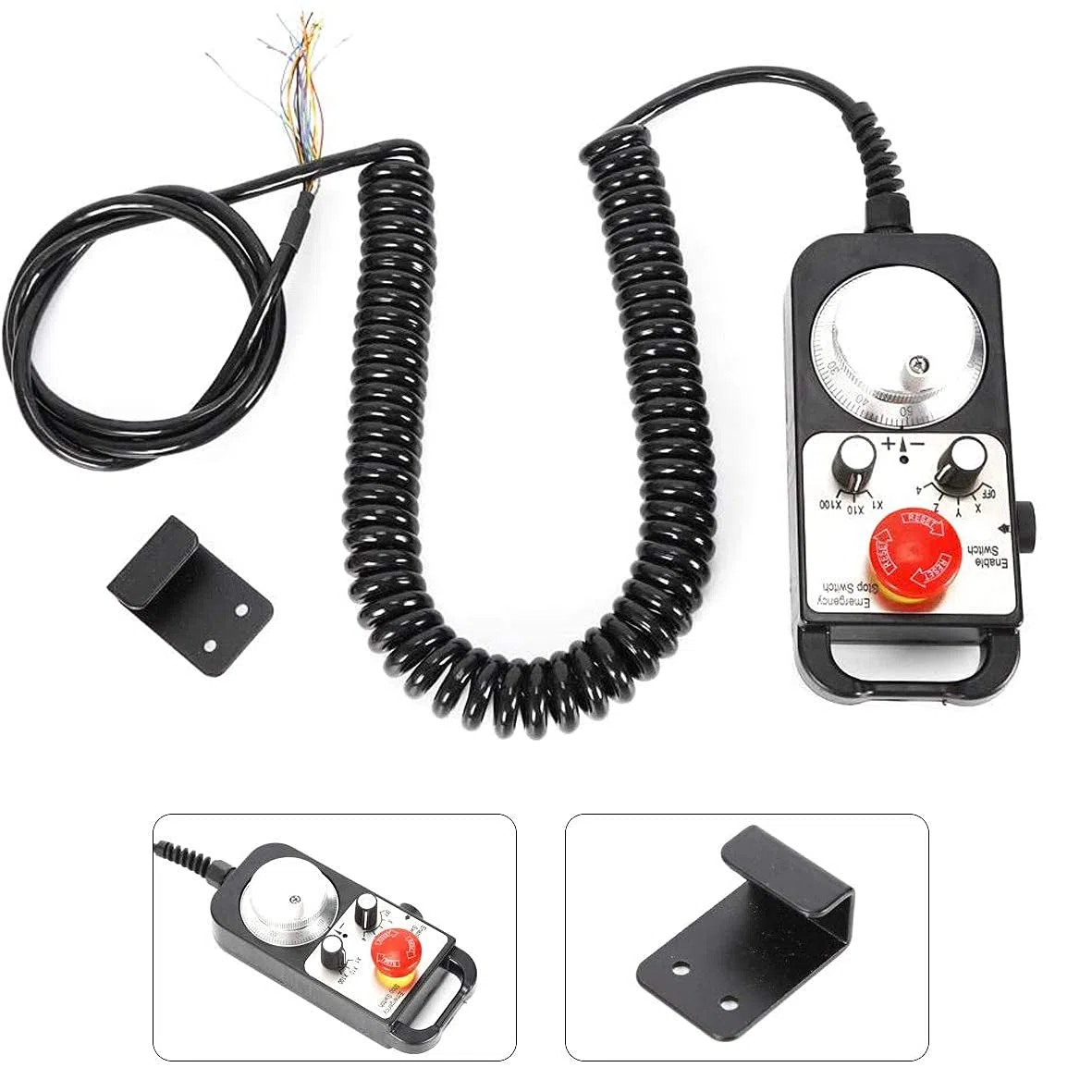 RATTMMOTOR 4 ejes CNC volante CNC control electrónico de volante MPG colgante con generador de impulsos de parada de emergencia manual para torno CNC Mach3