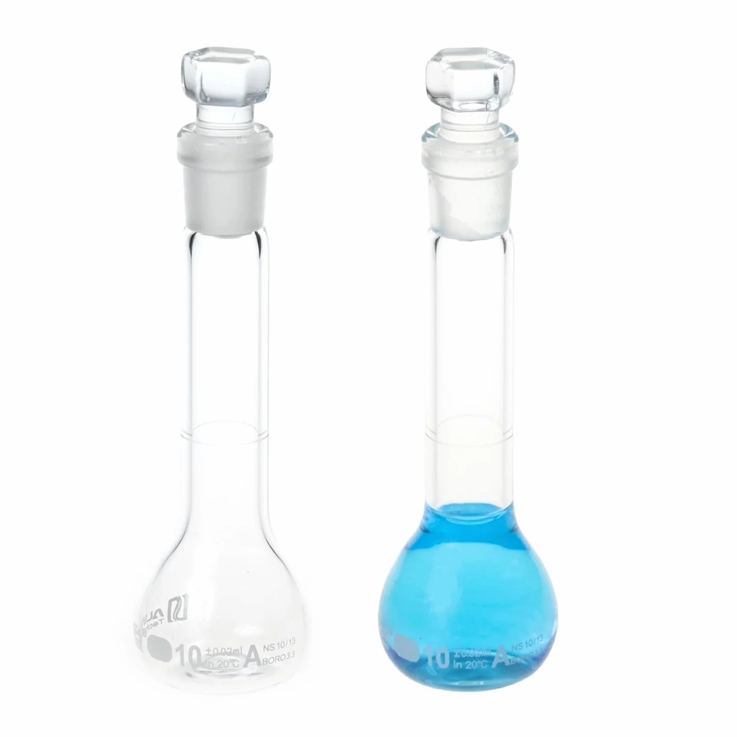 ALWSCI Matraz Aforado 10 mL Vidrio Borosilicato 3.3 Clase A Graduación Blanca