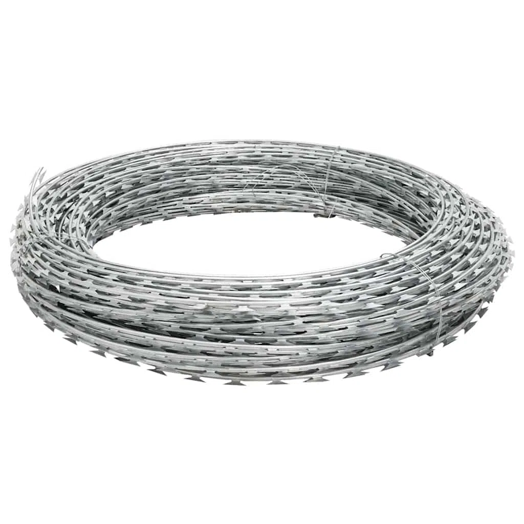 vidaXL Alambre de Espino Acero Galvanizado 60 m Rollo Pinchos para Alambrada