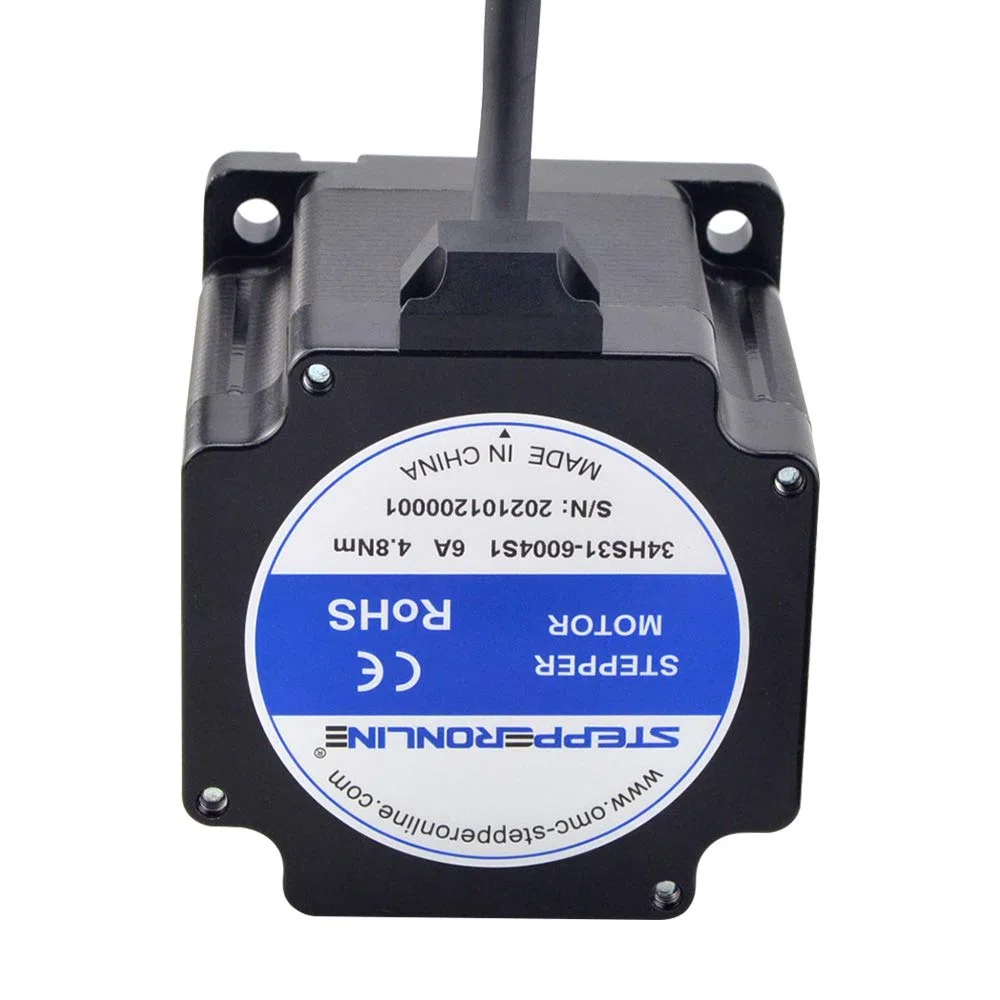 Stepperonline - Motor paso a paso Nema 34 de 4,8 Nm (679,87 oz.in), 6,0 A, eje con ranura de llave de 14 mm con cable de 1 m