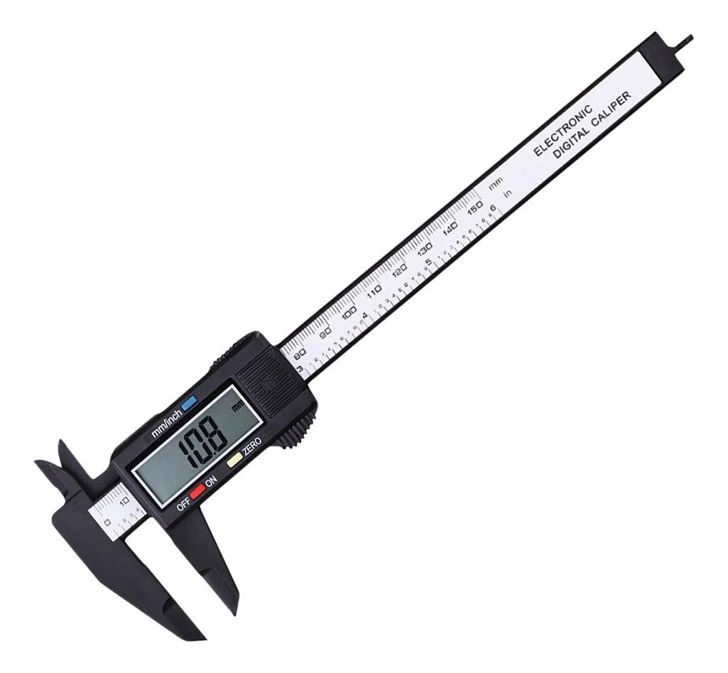 Calibrador vernier digital, de 100 - 150 mm; electrónico, medidor de plástico con pantalla de cristal líquido, micrómetro de fibra de carbón, herramienta de medición, 150mm 6inch, plástico, 1