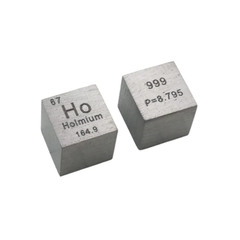 1 cubo de mesa periódica 99,9 % de metal de holio puro, elemento tallado, maravillosa colección de manualidades, 10 x 10 x 10 mm