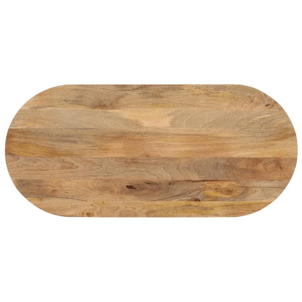 vidaXL Tablero de Mesa Ovalado Madera Maciza de Mango 80x40x2,5 cm, Superficie de Mesa, Tablero de Mesa de Madera, Tablero de Mesa de Centro