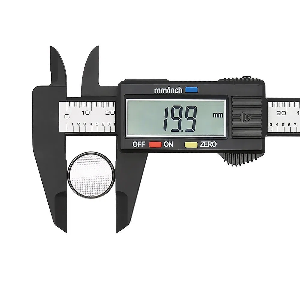 Calibrador vernier digital, de 100 - 150 mm; electrónico, medidor de plástico con pantalla de cristal líquido, micrómetro de fibra de carbón, herramienta de medición, 150mm 6inch, plástico, 1