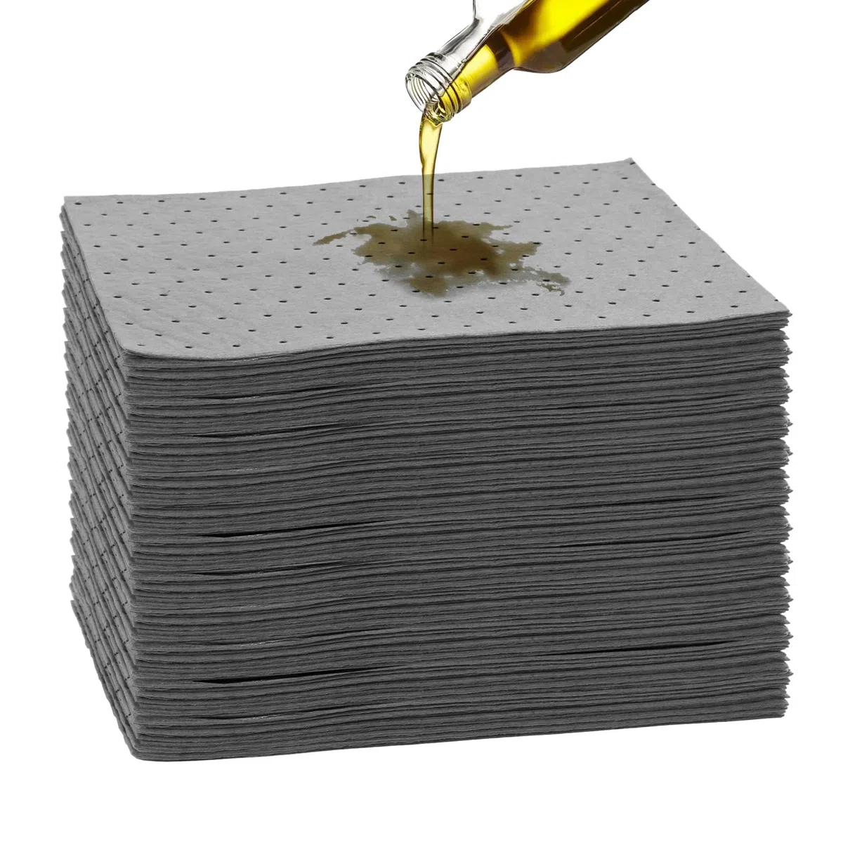 Tefola 100 Almohadillas Absorbentes De Aceite, Algodón Gris Absorbente De Aceite, 25 X 33 cm Paños Absorbentes De Aceite, Para Limpiar Herramientas De Taller, Máquinas, Coches (100)