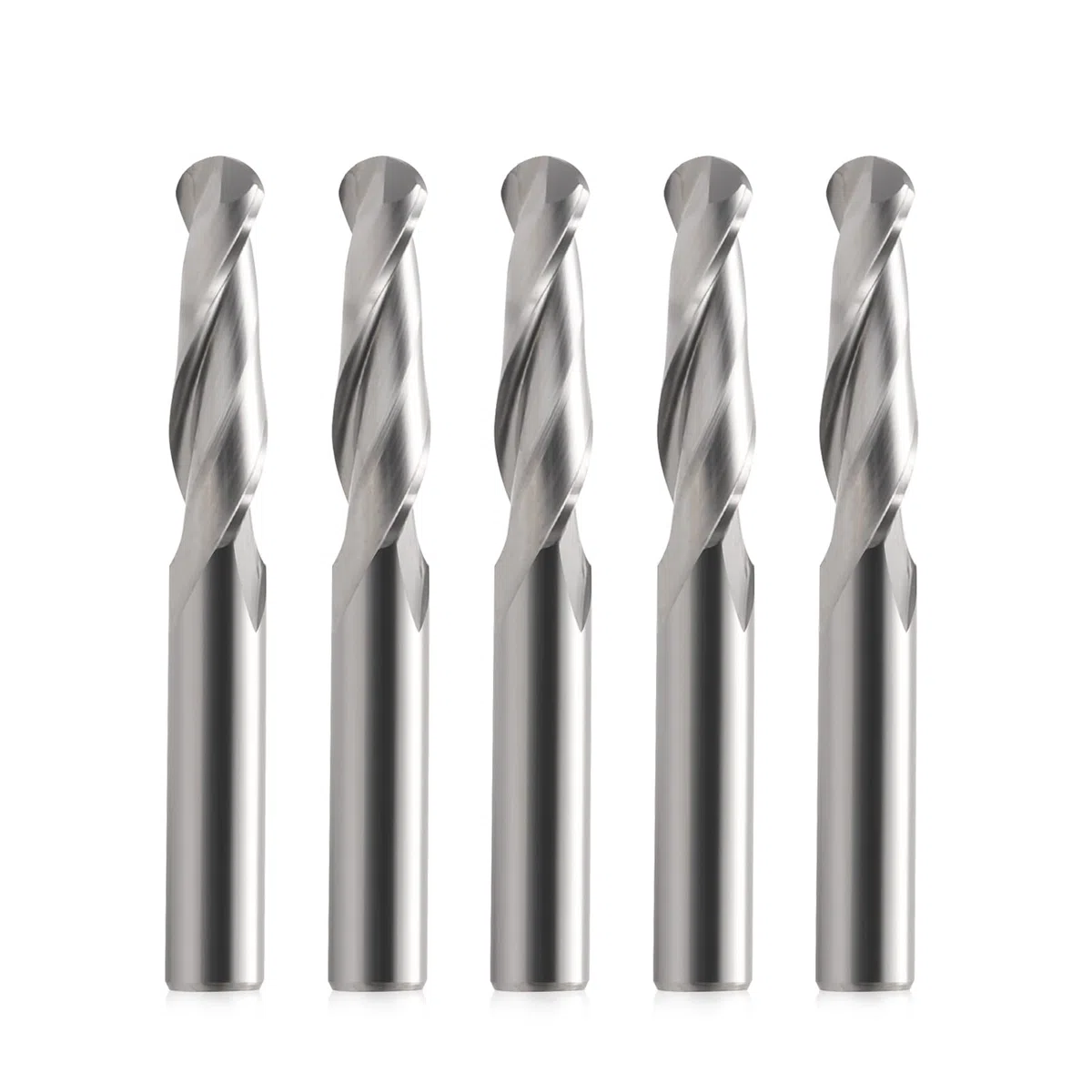 EU_HOZLY Fresas de punta de bola de carburo de 6 x 22 mm, 2 flautas, paquete de 5 unidades (6×6×22mm)