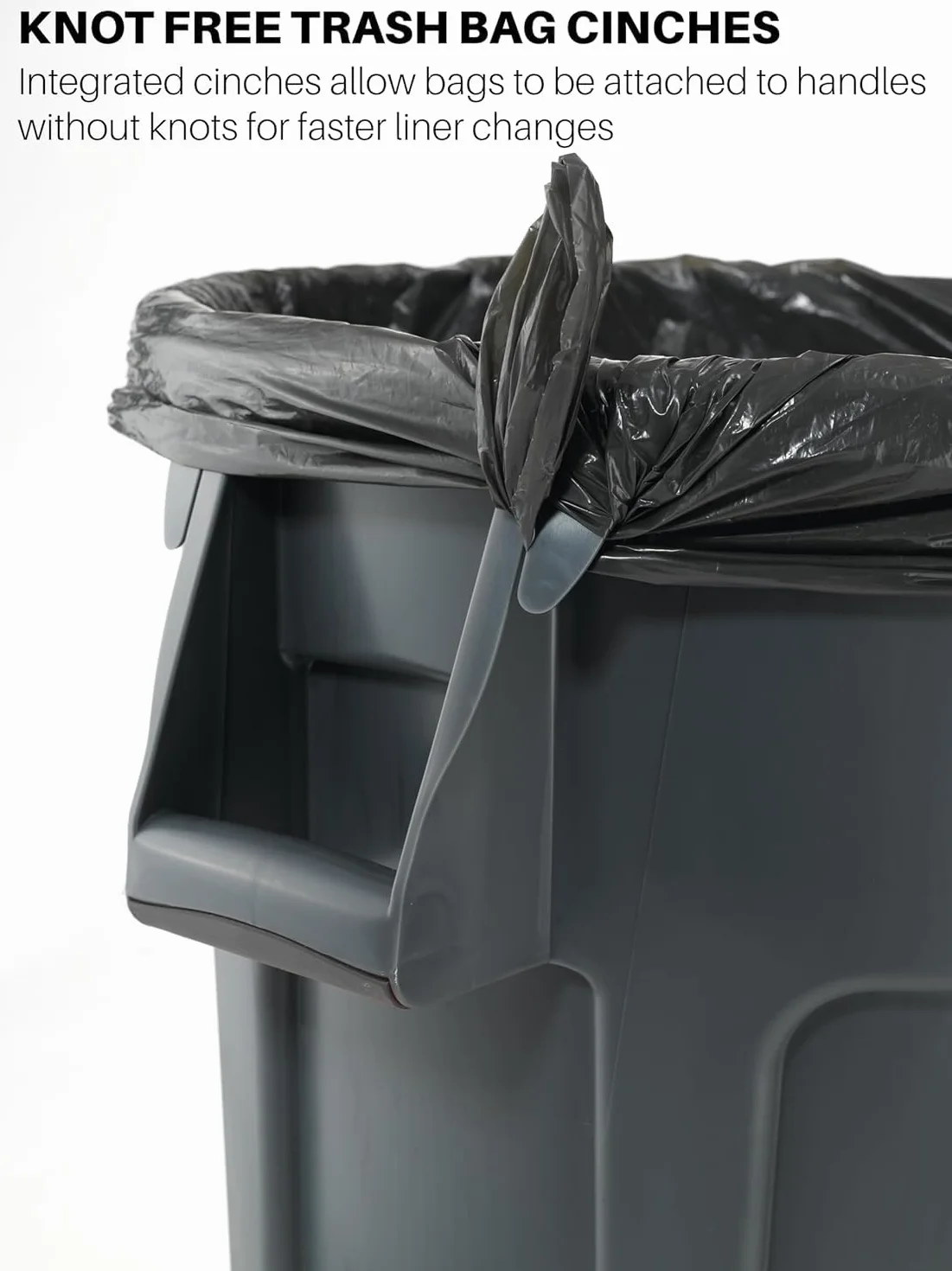 Rubbermaid Commercial Products FG261000GRAY Brute - Cubo de basura fabricado de plástico, capacidad de 37.6 l, apto para uso con alimentos con revestimiento, color gris