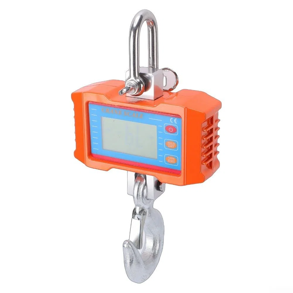 Báscula de grúa, báscula electrónica de grúa de 1000 kg, dispositivo de pesaje industrial de alta precisión con pantalla LCD retroiluminada grande (azul)