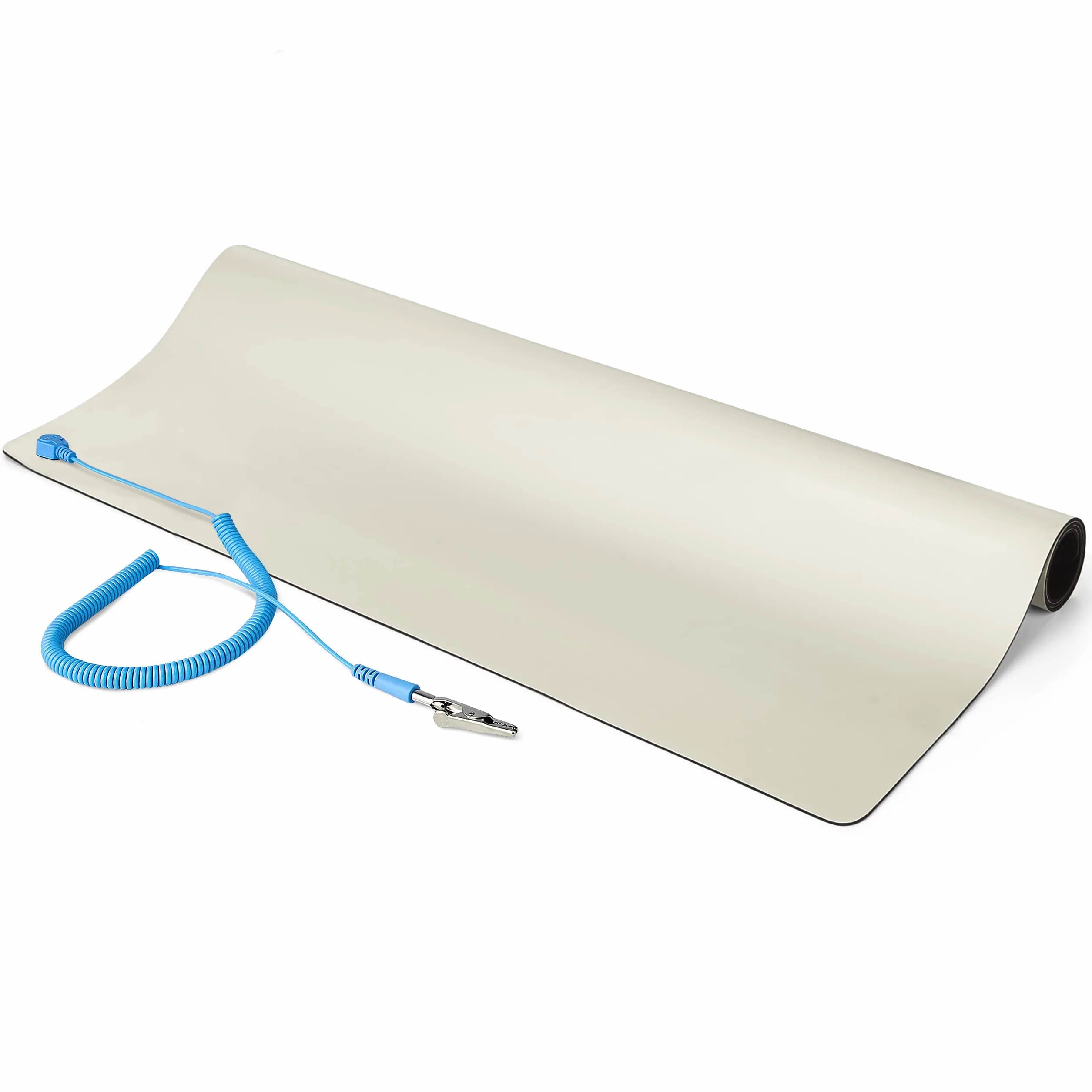 StarTech Alfombrilla Antiestática, Superficie Antiestática para la Reparación de Electrónicos para Mesa, con Cable de Toma a Tierra Removible, ANSI/ESD S 4.1, 60cmx120 cm (LG-Anti-Static-Mat), Beige