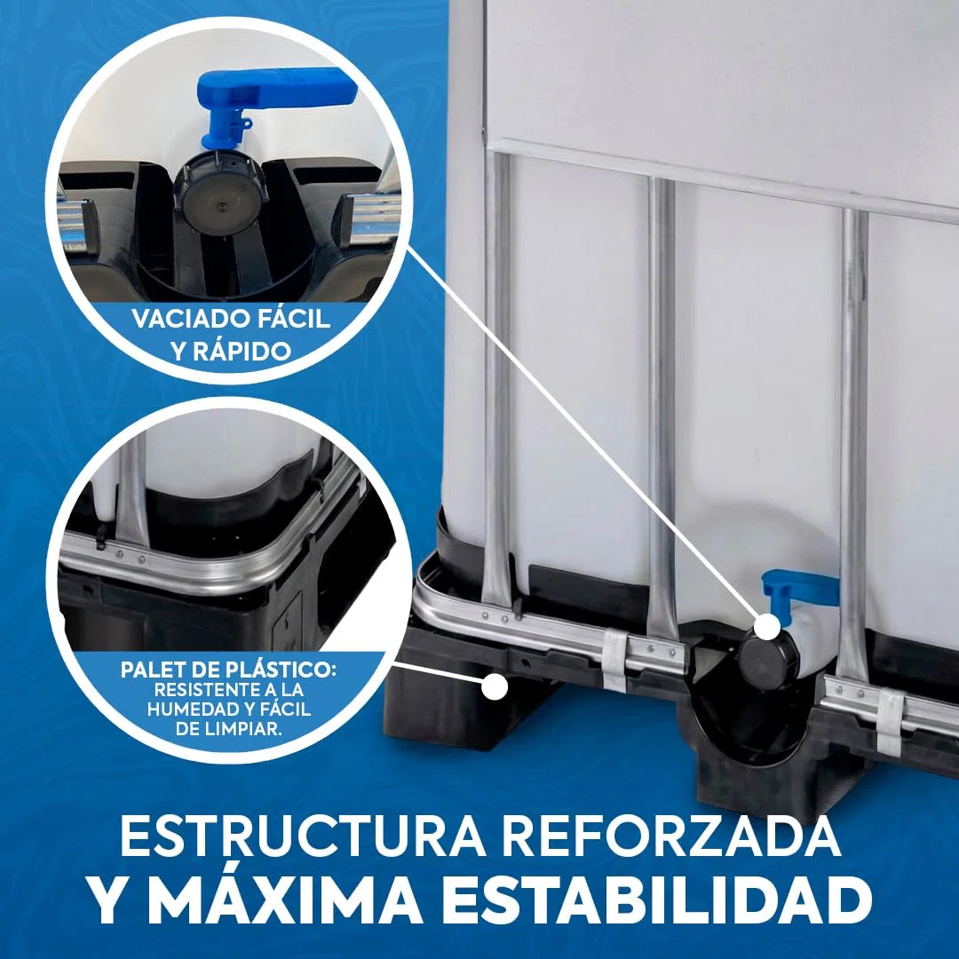 Werit Contenedor Depósito 600 litros con Palet de plástico
