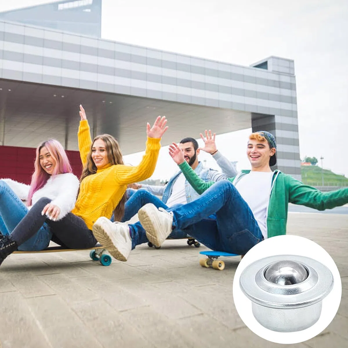 10 piezas Transferencia de bolas de acero inoxidable Ruedas de bolas universales Rodamiento Transportador Ruedas universales para muebles