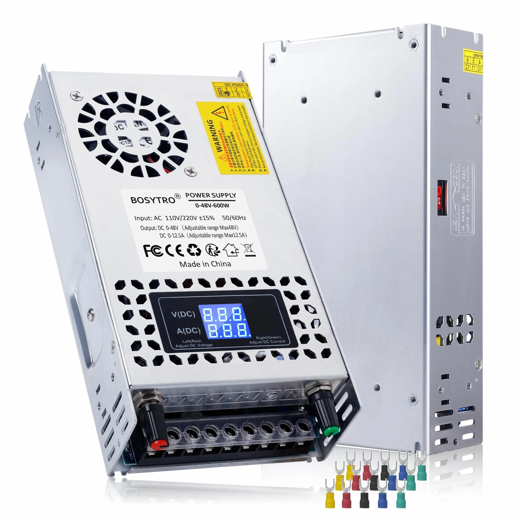 Fuente de Alimentacion Regulable AC110/220 to DC 0-48V 0-12.5A 600W Fuente de alimentación Universal Transformadores de Potencia,Para Automatización Industrial,Motor de control de velocidad