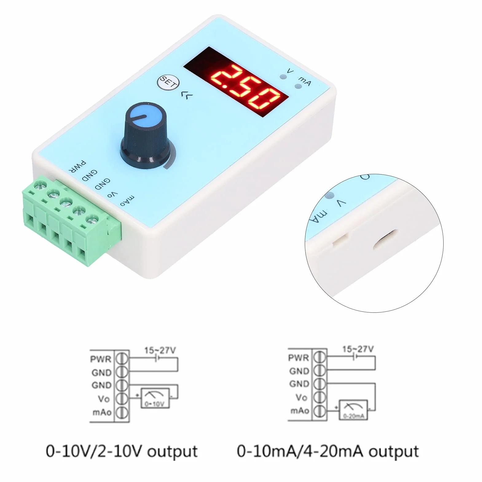 0-10V/2-10V 0-20mA/4-20mA generador de señal salida analógica generador de señal digital de mano generador de funciones