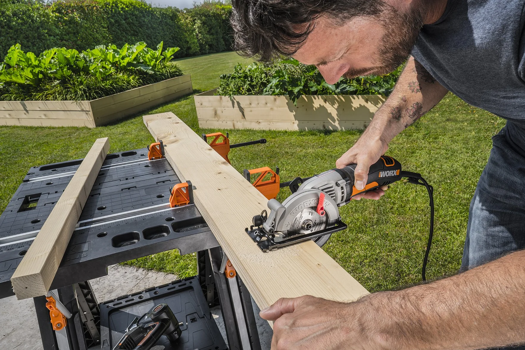 WORX WX051 Pegasus - Mesa de trabajo plegable y caballete