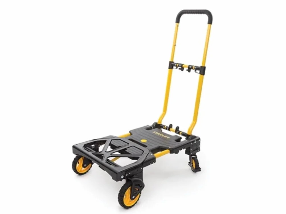 Stanley 2 en 1 SXWTD-FT585 Carretilla de Carga de Transporte - Carretilla de Mano - Capacidad de Carga hasta 137 KG - Carro de Plataforma Plegable - Multifuncional