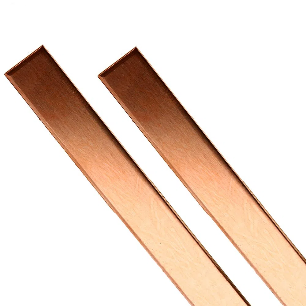 Barra Plana De Cobre Puro 2 Unids T2 CU CU Barra Rectangular De Barra De Cobre, Grosor 4Mm, Longitud 500Mm,Width 25mm