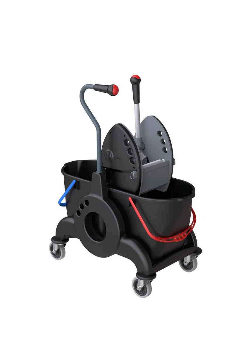 Maya S0200301ECN - Carro Comercial con Cubo Industrial para Fregona con Escurridor de Presión Modelo Giotto ML Reuse - Capacidad 50L